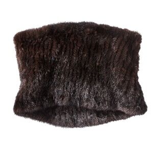 Genuine mahogany mink infinity scarf cowl unisex